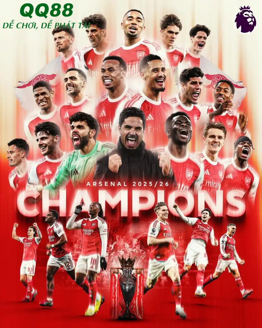 Kết quả đó giúp Arsenal đã chính thức lên ngôi vô địch Ngoại hạng Anh sớm 1 vòng
